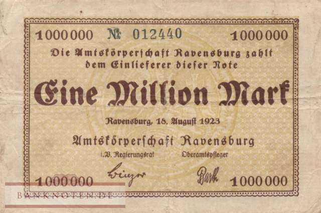 Ravensburg - 1 Million Mark (#I23_4454a-3_F)