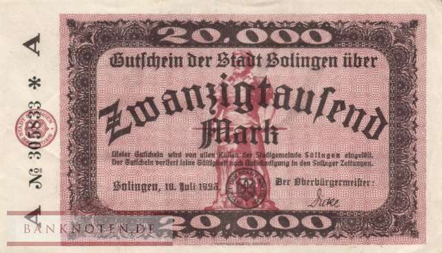 Solingen - 20.000  Mark (#I23_4809a-1_VF)