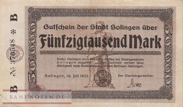 Solingen - 50.000  Mark (#I23_4809b-2_VF)