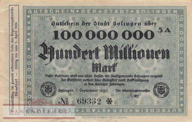 Solingen - 100 Million Mark (#I23_4809g-4_VF)