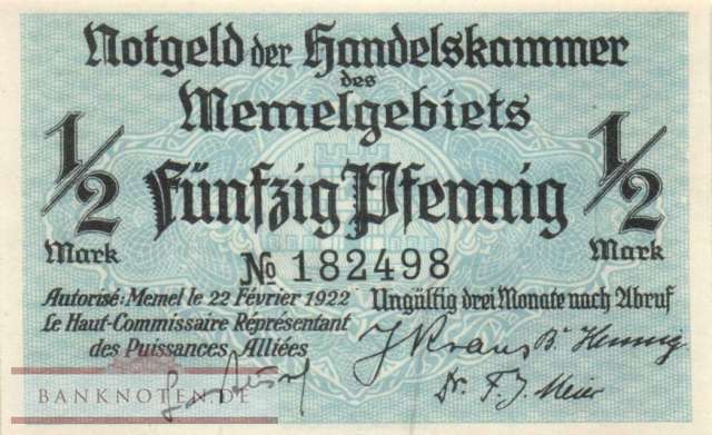 Memel - 1/2  Mark (#MEM-01b_UNC)