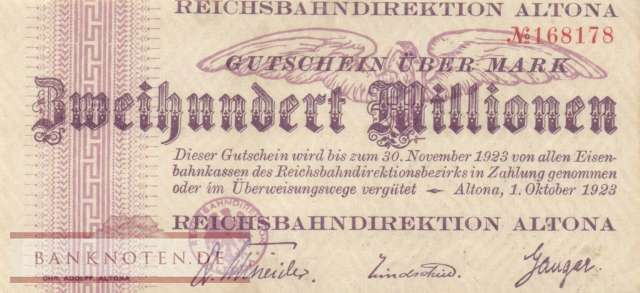 Reichsbahn Altona - 200 Million Mark (#RB001_11a_XF)