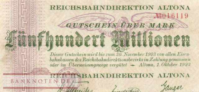 Reichsbahn Altona - 500 Millionen Mark (#RB001_12a_VF)