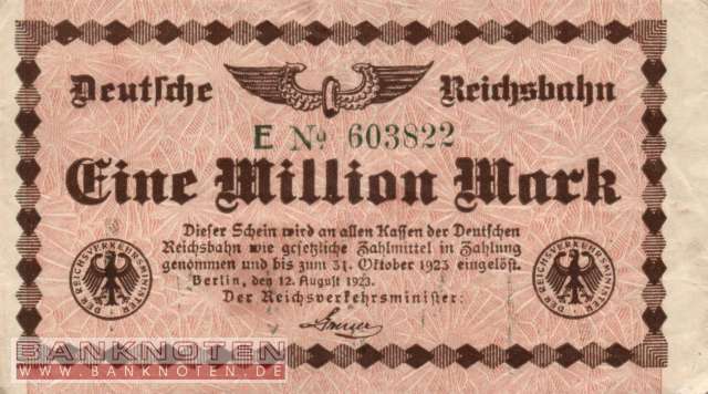 Reichsbahn Berlin - 1 Million Mark (#RB002_01a_VF)