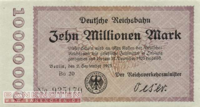 Reichsbahn Berlin - 10 Millionen Mark (#RB002_09a_AU)