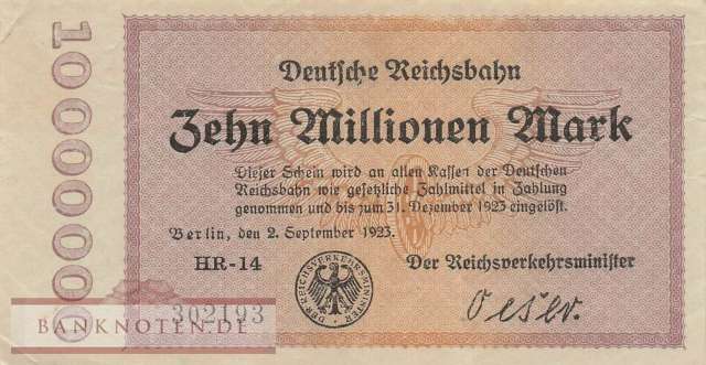 Reichsbahn Berlin - 10 Millionen Mark (#RB002_09b_VF)