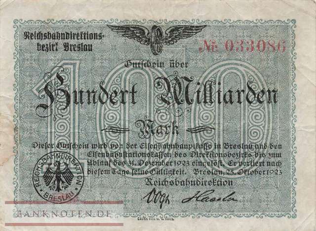 Reichsbahn Breslau - 100 Billion Mark (#RB003_14b_F)