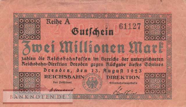Reichsbahn Dresden - 2 Millionen Mark (#RB005_04_F)