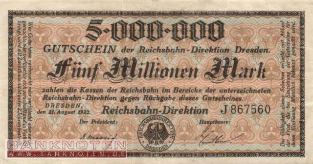 Reichsbahn Dresden - 5 Millionen Mark (#RB005_07_VF)