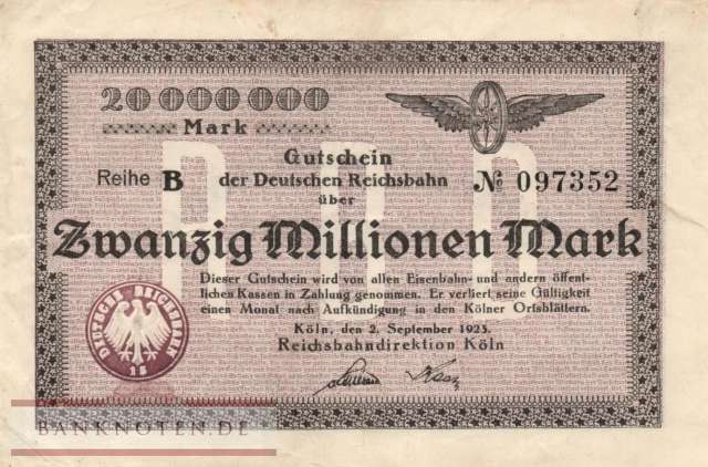 Reichsbahn Köln - 20 Millionen Mark (#RB013_09_VF)
