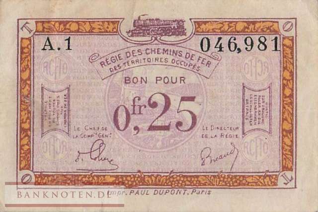 Germany - 0,25  Franc (#RPR-58_VF)