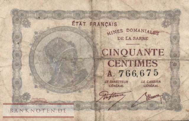 Saar - 50  Centimes (#SAR-01_F)