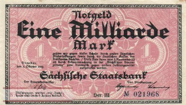 Sachsen - 1 Billion Mark (#SAX35_VF)