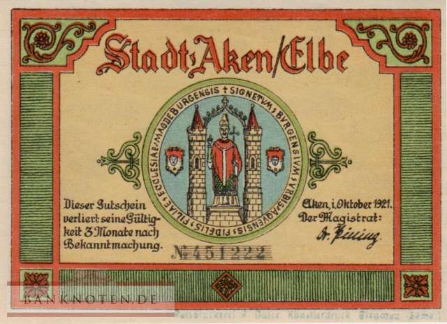 Aken - 50  Pfennig (#SS0008_3b-2-1_UNC)