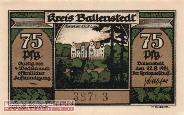 Ballenstedt - 75  Pfennig (#SS0060_1a-4_AU)