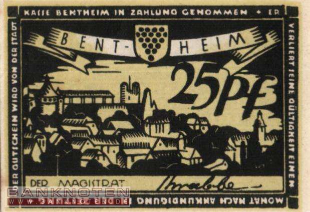 Bentheim - 25  Pfennig (#SS0075_1-2_UNC)