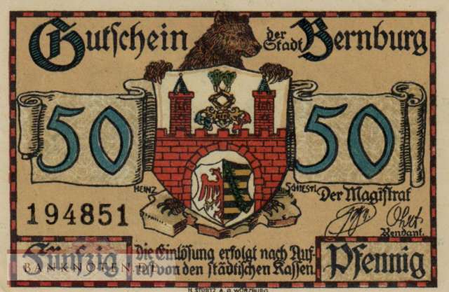 Bernburg - 50  Pfennig (#SS0095_2b-2_UNC)