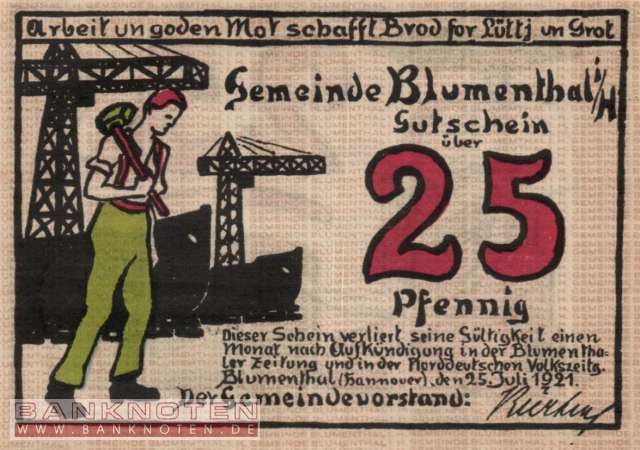 Blumenthal - 25  Pfennig (#SS0123_1a-1_UNC)