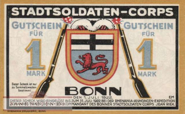 Bonn - 1  Mark (#SS0141_2_UNC)