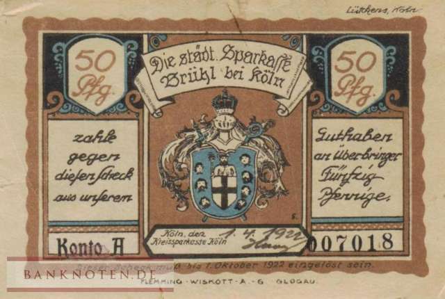 Brühl - 50  Pfennig (#SS0192_1a-1_VF)