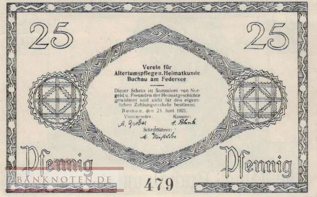 Buchau - 25  Pfennig (#SS0197_1-1_UNC)