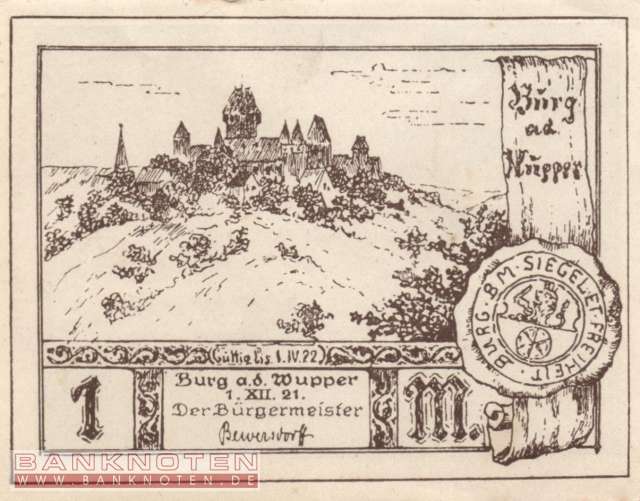 Burg an der Wupper - 1  Mark (#SS0209_1-4-2_AU)