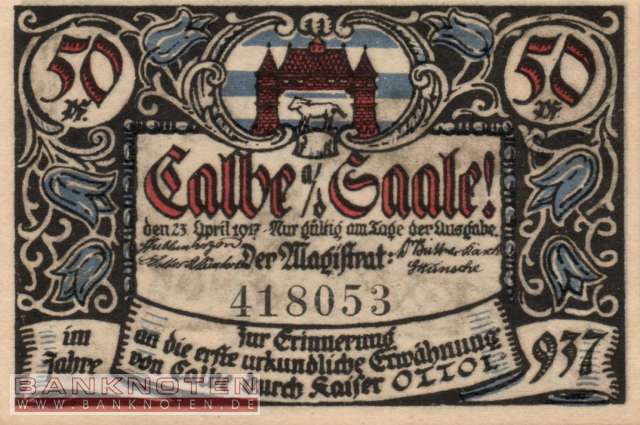 Calbe - 50  Pfennig (#SS0213_4-6_UNC)