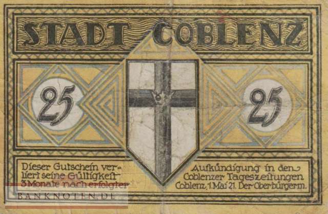 Coblenz - 25  Pfennig (#SS0233_1-1_F)