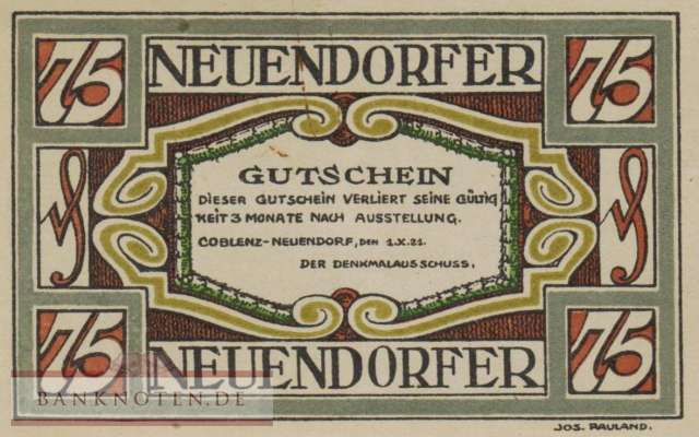 Coblenz-Neuendorf - 75  Pfennig (#SS0235_1-2_AU)