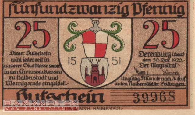 Derenburg - 25  Pfennig (#SS0263_1-2_UNC)