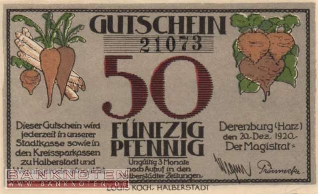 Derenburg - 50  Pfennig (#SS0263_1-3_UNC)