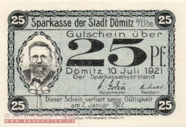 Dömitz - 25  Pfennig (#SS0278_1-2_UNC)