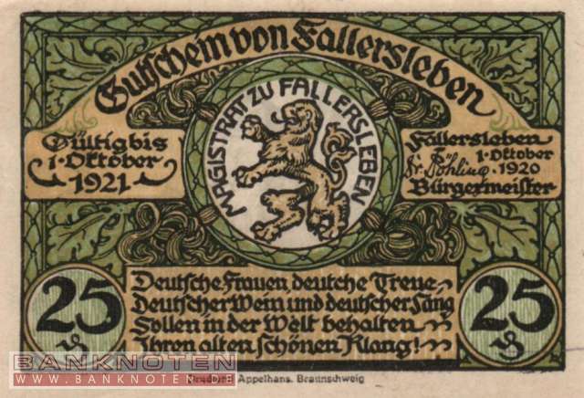 Fallersleben - 25  Pfennig (#SS0360_1-2-2_UNC)
