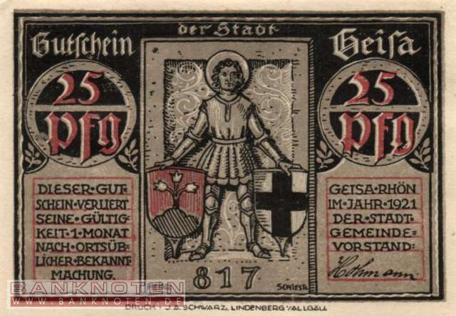 Geisa - 25  Pfennig (#SS0413_1-1-1_UNC)