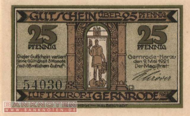 Gernrode - 25  Pfennig (#SS0423_2a-1-1_UNC)