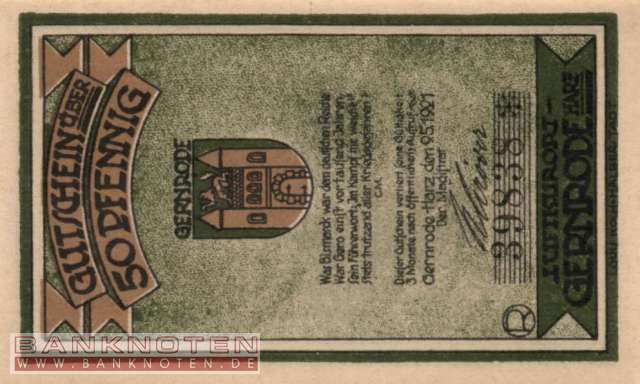 Gernrode - 50  Pfennig (#SS0423_2a-2-1_UNC)