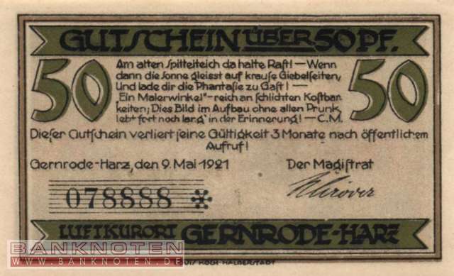 Gernrode - 50  Pfennig (#SS0423_2a-2-2_UNC)