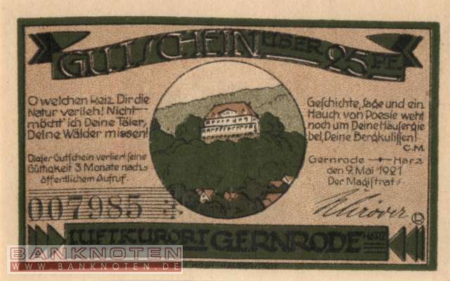 Gernrode - 25  Pfennig (#SS0423_3a-1-2_UNC)