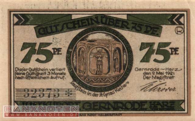 Gernrode - 75  Pfennig (#SS0423_3a-3-3_UNC)