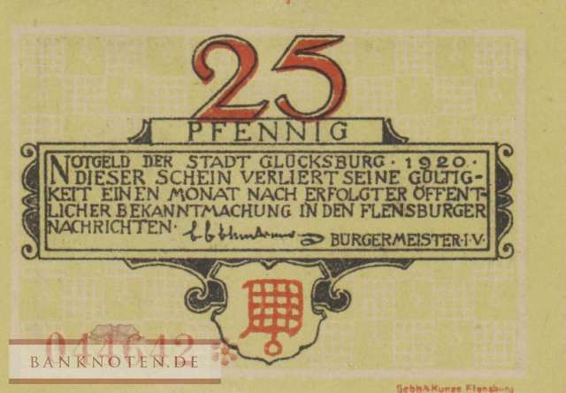 Glücksburg - 25  Pfennig (#SS0441_1b_UNC)