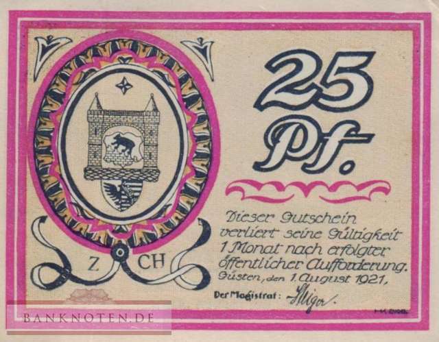 Güsten - 25  Pfennig (#SS0494_1-1-3_AU)