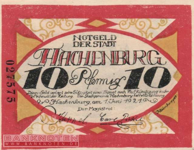 Hachenburg - 10  Pfennig (#SS0498_1c-1-2_UNC)