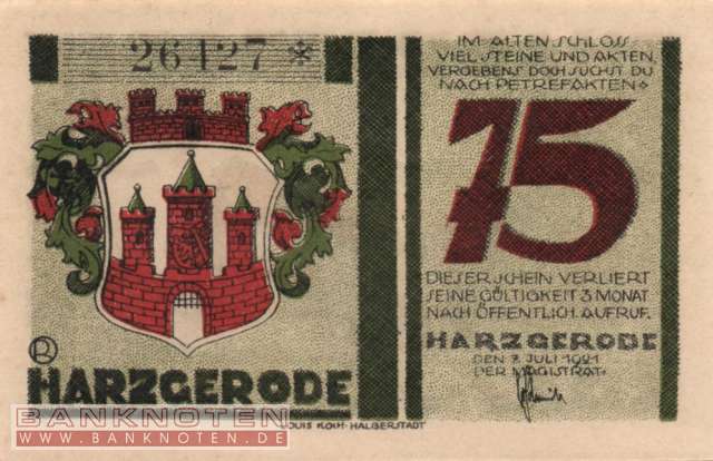 Harzgerode - 75  Pfennig (#SS0582_4-3_UNC)