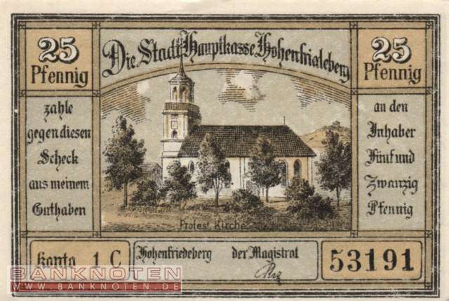 Hohenfriedeberg - 25  Pfennig (#SS0620_1a-1C_UNC)