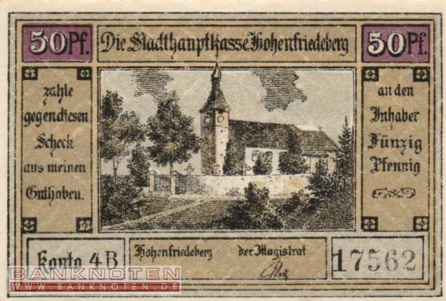 Hohenfriedeberg - 50  Pfennig (#SS0620_1a-4B_UNC)
