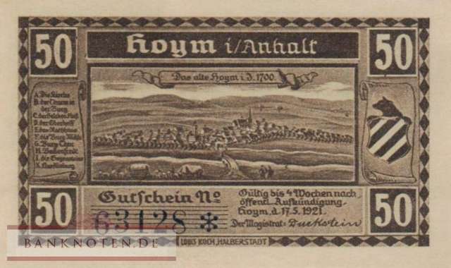 Hoym - 50  Pfennig (#SS0634_4-6_UNC)