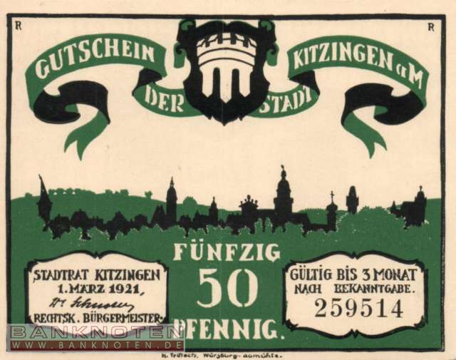 Kitzingen - 50  Pfennig (#SS0702_1-4_UNC)