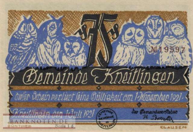 Kneitlingen - 75  Pfennig (#SS0710_1a-1d_UNC)