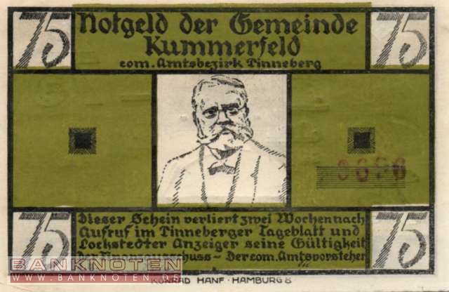 Kummerfeld - 75  Pfennig (#SS0749_2a-3-1_UNC)