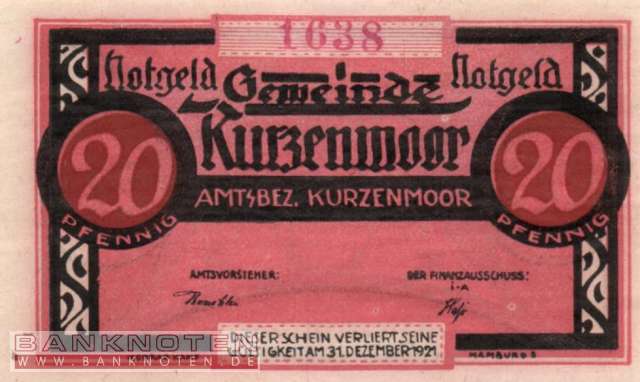 Kurzenmoor - 20  Pfennig (#SS0751_1a-1_UNC)